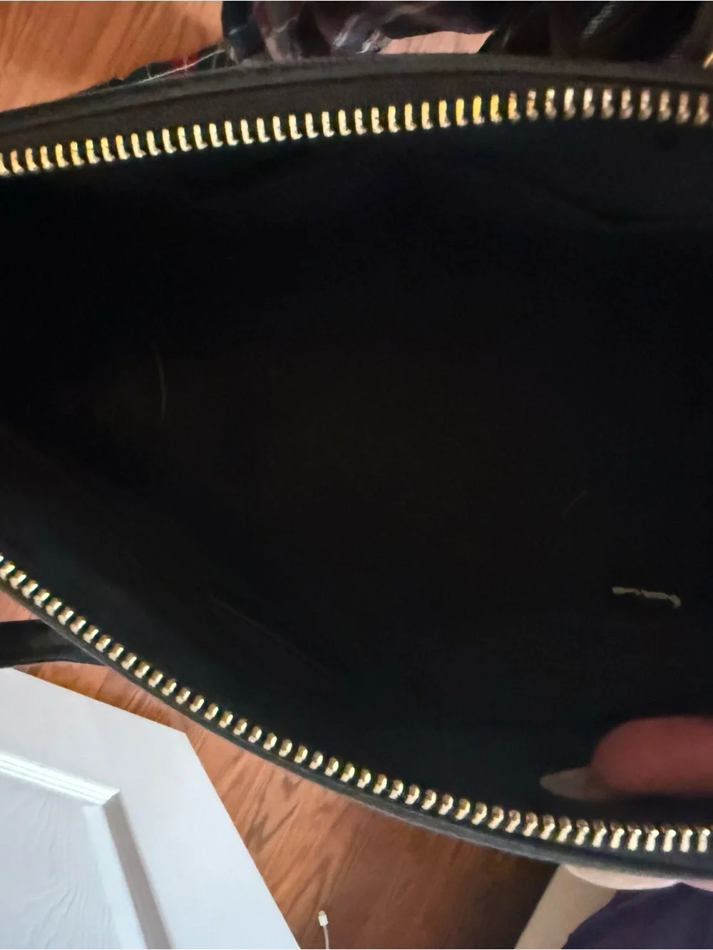 kate spade Black Leather Dome Satchel with Gold Logo